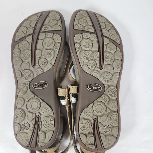 Chaco Bronze‎ Maya li Leather Slingback Thong Sandals Java Brown Women's 8 - Picture 8 of 10